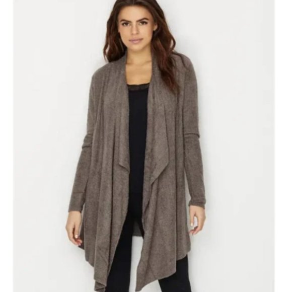 Barefoot Dreams Sweaters - Barefoot Dreams CozyChic Calypso Wrap Milk Chocolate Brown S/M